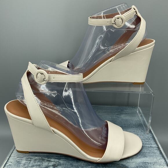NEW Nordstrom Rack Women’s Carrie Wedge Sandals White Size 10M - Picture 1 of 10